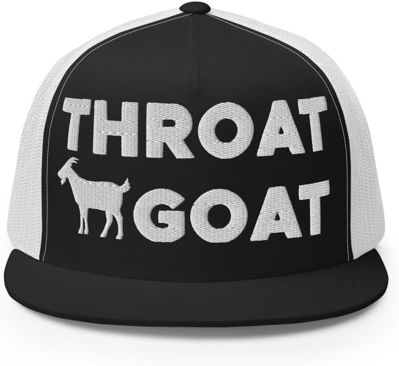 Hogue WS LLC Throat Goat Hat (Embroidered Trucker Cap) Funny Vulgar Hats