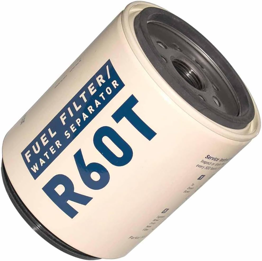 Diesel Fuel Filter Water Separator R60T 10 Micron Spin-on Replacement Element Compatible with Racor 760R,660R,460R,360RC Series - for Marine Engine Parts