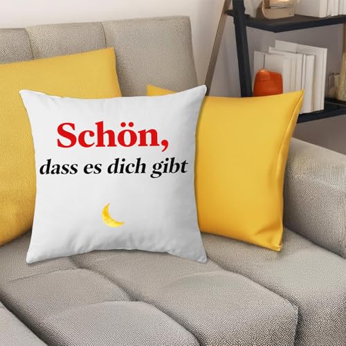 trabag Kissenbezug Gastgeschenk schön das du da bist,Geschenk für Frau,Geburtstagsgeschenk für Mama,Dekorative Sofakissen Quadratische Dekokissen für Wohnzimmer und Schlafzimmer