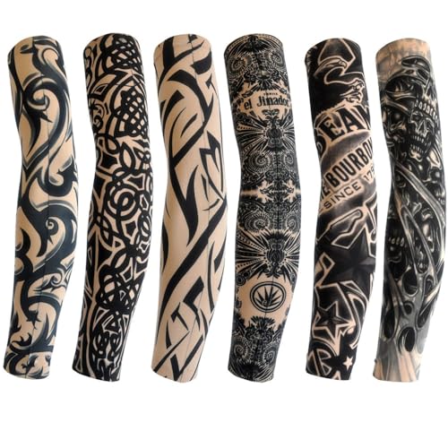 Booge 6 Pcs Temporary Tattoo Arm Sleeves, Unisex Arts Temporary
