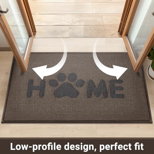 Tapete para puerta interior WLHHBO gris oscuro de 20x32 pulgadas antideslizante 5