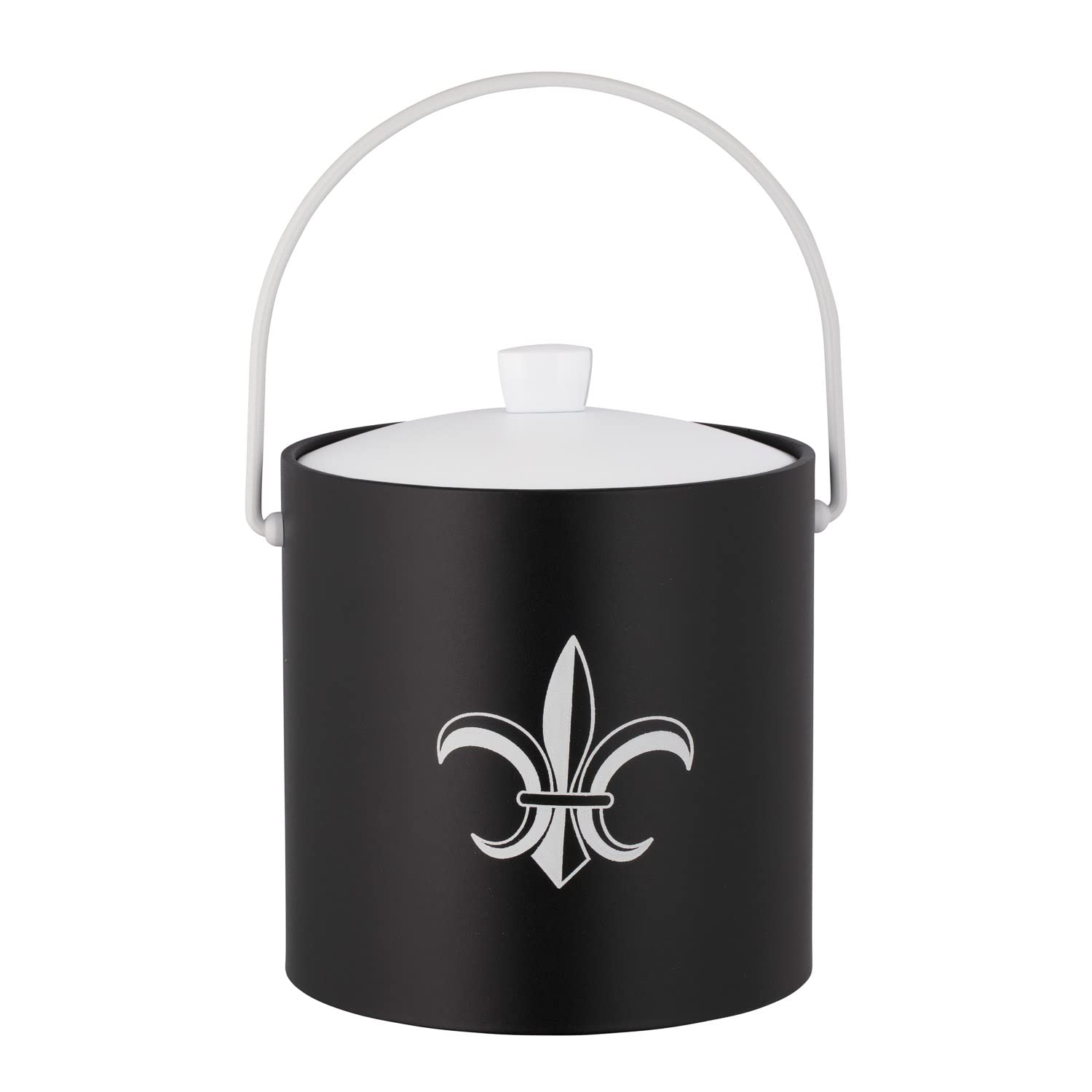 Kraftware Collection Seau à glace Fleur de Lis, Noir 3 litres
