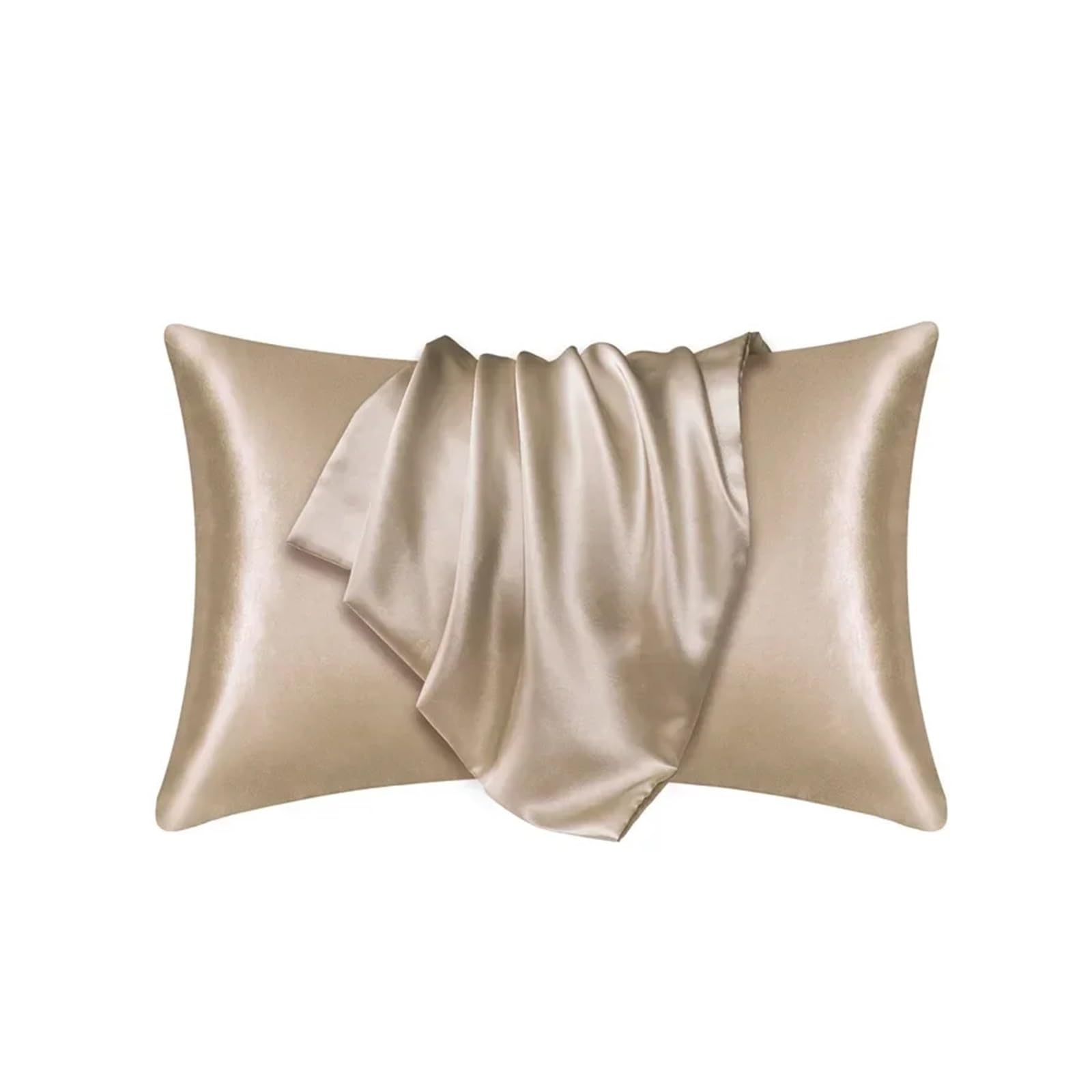 Silky Pillow Covers, Silk Pillowcase Hair Skin Bedd Beauty Sleep Multicolor Multi Size(Champagne,51cmx76cm)