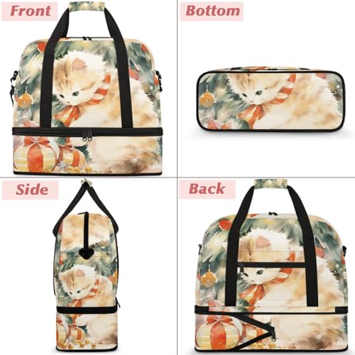 Large Weekender Overnight Bags Halloween Animal Cat Travel Duffel Bag for Women Men Gym Bag With Shoe Compartment Foldie Travel Tote Bag Carry On Personal Item Bag for Travel Gym Sports3
