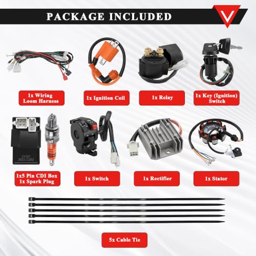 Image of PRO BAT ATV Quad Complete Electrics AC Wire Harness Kit with CG-8 Stator