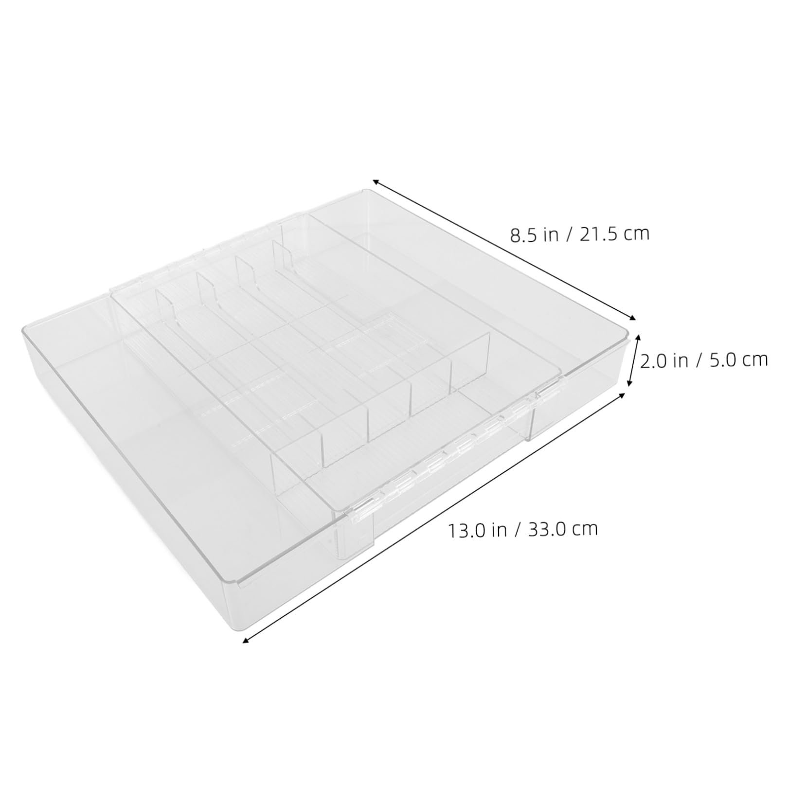 Erweiterbarer Organizer Acryl Mehreren Fächern Besteckkasten mit Robuster Küchenbesteck Organizer und Starker und Splitterfreier für Schubladen Büro