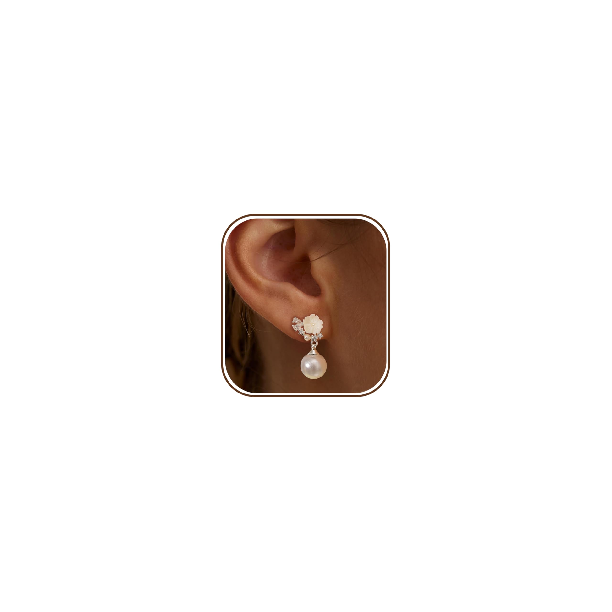 HLJEO Mothers Day Gifts Gold Pearl Earrings For Women,Dainty Wedding Earring 14K Gold Plated Formal Pearl Drop Earrings For Women Trendy Simple Prom Wedding Bride Earring Fashion Womens Jewelry — view 11