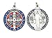 St. Benedict Medal Blue Enameled Silver-Tone 1-1/4 Inches