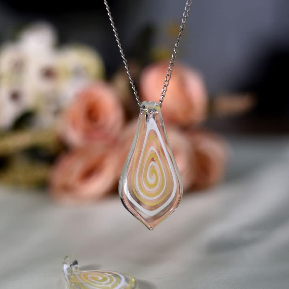 IndianShelf Charms Leaf Spiral Pendent Glass Pendants for Necklace, 2.6, Glass, No Gemstone