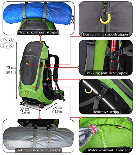 Doshwin 70L Trekkingrucksack für Camping und Outdoor-Aktivitäten