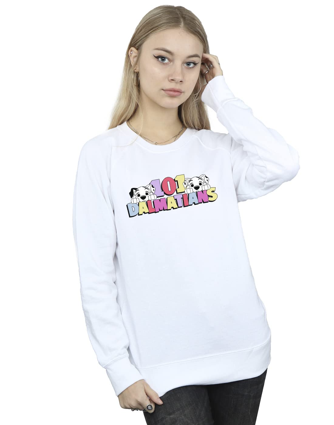 Disney Women's 101 Dalmatians Multi Colour Sweatshirt White Large
