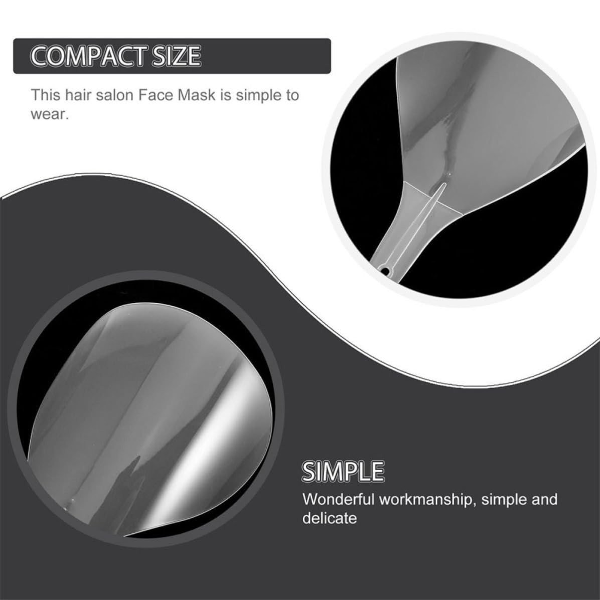 2pcs Facial Visor Hairdressing Shield Pp Hair Spray Protective Baffle | Breathable Design, Non-slip Handle, Easy Access to Facial Part, for Barbershops and Hair Spraying