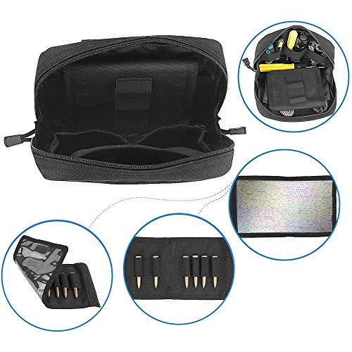 Funanasun Tactical Admin Molle Pouch Edc Emt Utility Bag Compact Water-Resistant Vest Pouches (Black (Upgraded)) #TOP4