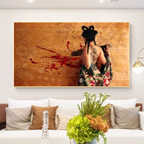 Art abstrait sexy tatouage femme toile 60x120cm sans cadre pour la décoration moderne du salon