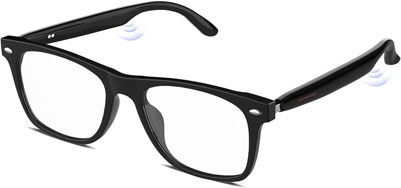 lentes inteligentes con audio Bluetooth para mujeres y hombres, lentes Bluetooth con bloqueo de luz azul con parlante de oído abierto, control de voz, llamadas manos libres y micrófono incorporado para iPhone Android Música/trabajo