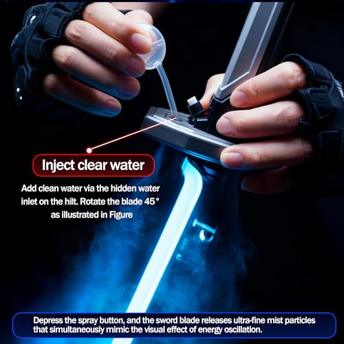 FKCOQ Toys - 32" Pretend Play & Knight Toys Sparkblade Sword with Sparks, Realistic Smoke, Sparks on Draw, Multicolor LED Lights, Perfect for Costumes, Halloween, and Display - Image 4