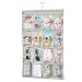mDesign Chevron Fabric Baby Nursery Closet Organizer for Pacifiers, Hats, Bows, Shoes, Socks - Hanging, 48 Pockets, Taupe/Natural