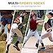 Regilt 3 Pairs Kids Youth Baseball Socks Cushioned Soccer Football Softball Socks for Boys Girls (US, Alpha, Large, Regular, Regular, Red)