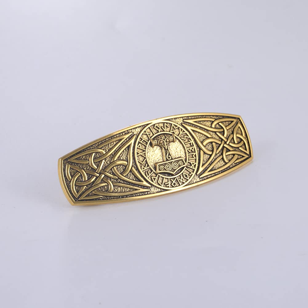 Kkjoy Hair Barrettes Large Hand Crafted Hair Clips Retro Vintage Metal French Hairpins Viking Celtic Knot Hair Accessory Hair Barrettes for Women Girls Jewelry Accessory image 2