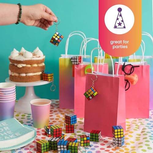THE TWIDDLERS - 30 Mini-Schlüsselanhänger Puzzle Speed Cube Fidget Toys, 3x3 - Perfekt als Partytütenfüller für Kinder, Schlüsselanhänger Brain Teasers Multipack Klassenzimmer Belohnungen Preise - 3cm