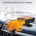 Car Heater,12V 200W Portable Car Heater Defroster Fans, 2 in 1 Heating & Cooling Fast Heating Defrost Defogger with Plug in Cigarette Lighter, Window Defroster for Car, SUV, Jeeps(Orange）