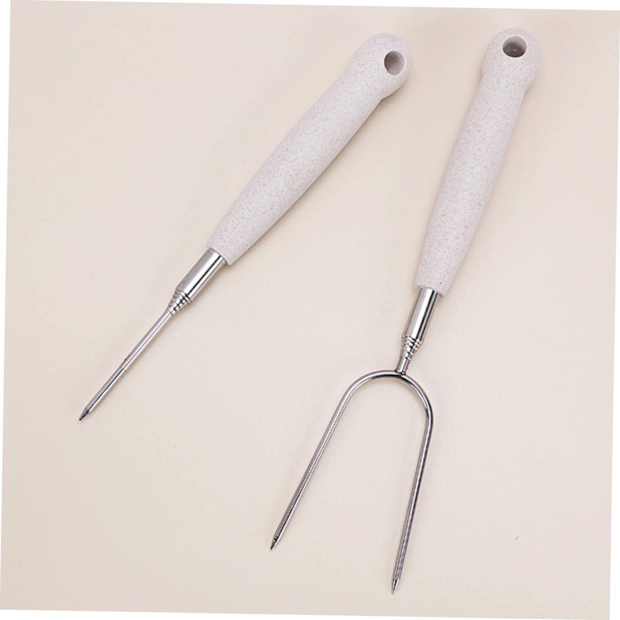 SUPVOX 3 Set Forche Flessibili Spiedini Spiedo Forchette The Fork Barbrcue Double Barbacue Doble Accessori Per Barbecue Forchetta Per Barbecue Silver 2 Pezzi*3