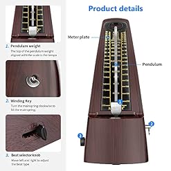 Neewer NW-707 Métronome Mécanique à Ressort Carré avec Minuterie et Tempo Précis pour Guitare Piano Bass et Autres… - Les Beatles, Paul McCartney, John Lennon, RIngo Starr, George Harrison Neewer NW-707 Métronome Mécanique à Ressort Carré avec Minuterie et Tempo Précis pour Guitare Piano Bass et Autres… – Image 3