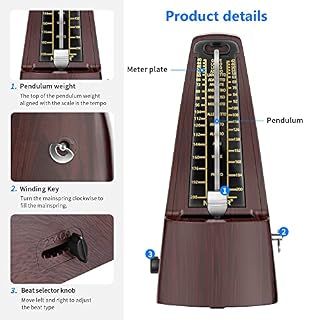 Neewer NW-707 Métronome Mécanique à Ressort Carré avec Minuterie et Tempo Précis pour Guitare Piano Bass et Autres… - Les Beatles, Paul McCartney, John Lennon, RIngo Starr, George Harrison Neewer NW-707 Métronome Mécanique à Ressort Carré avec Minuterie et Tempo Précis pour Guitare Piano Bass et Autres… – Image 3