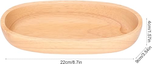 Miniatura 2 de Bandeja para servir en forma de barco de madera con forma de barco para servir alimentos líneas transparentes de madera duradera para ensalada plato