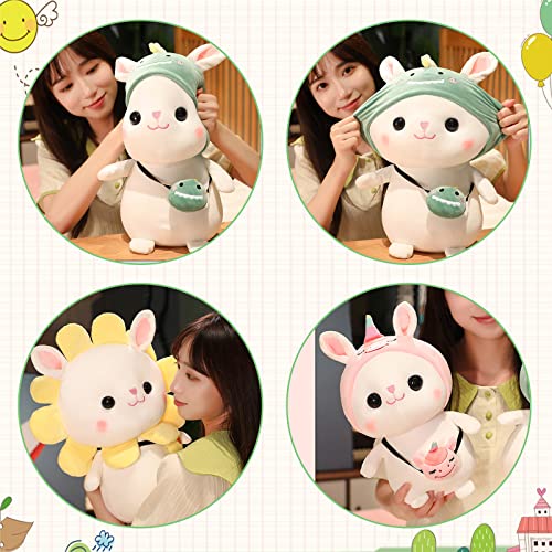 Yudanae 12" Bunny Stuffed Animal, Cute Easter Rabbit Plush In Carrot Dinosaur Avocado Sunflower Unicorn Outfit, Soft Bunny Plushie Hugging Sleeping Pillow Gifts (Sunflower, 12 Inch) #TOP3