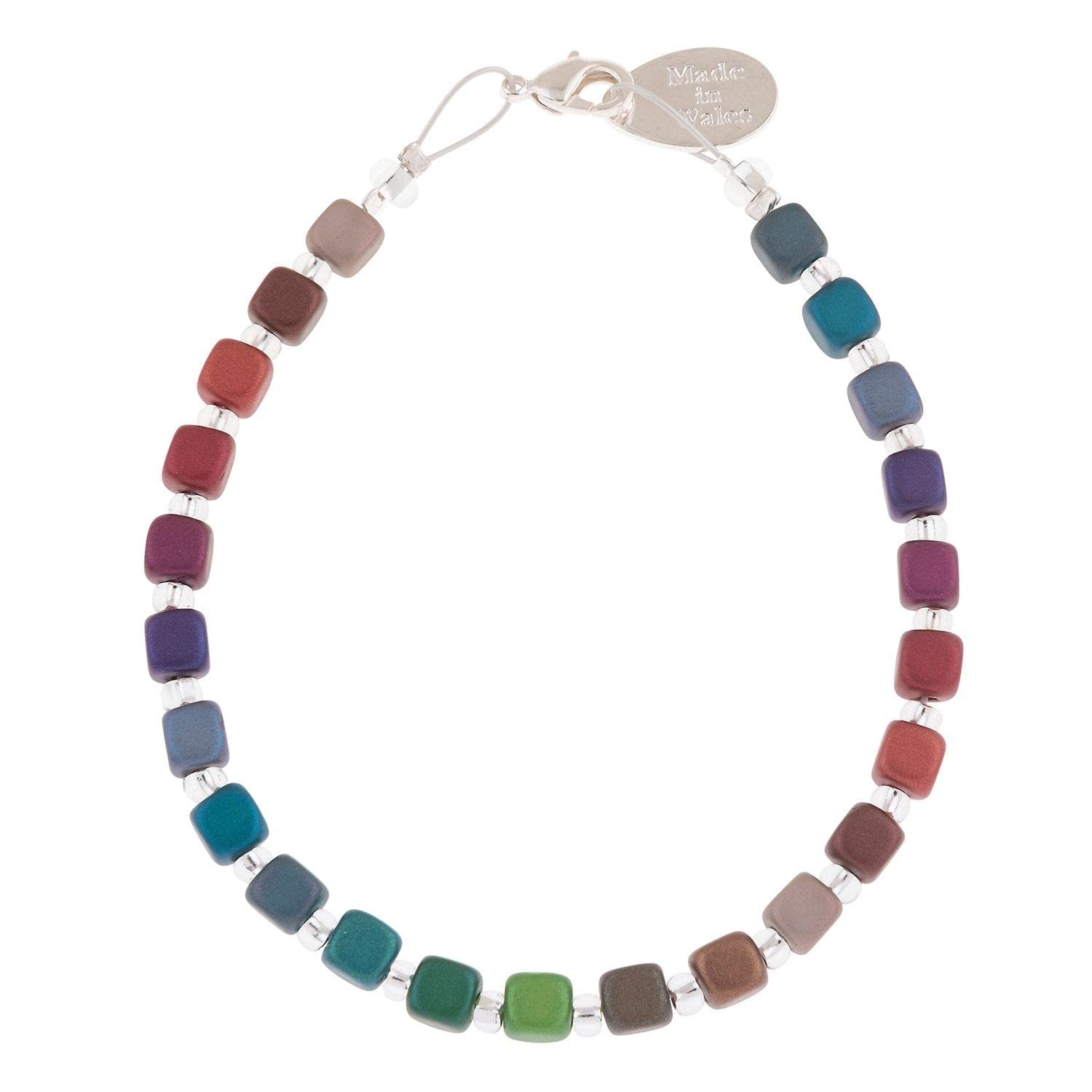 Carrie Elspeth Rainbow Satin Cubes Full Bracelet