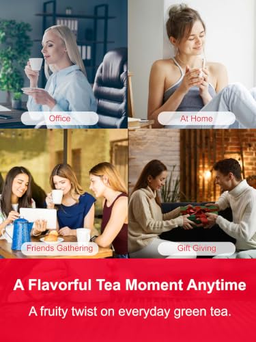 Image of TeeLux Vanilla Strawberry Green Tea Bags, Smooth & Fruity Green Tea, 100 ct
