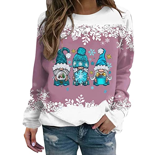 Weihnachtspullover Damen Langarmshirt- Pullover Weihnachten Damen...
