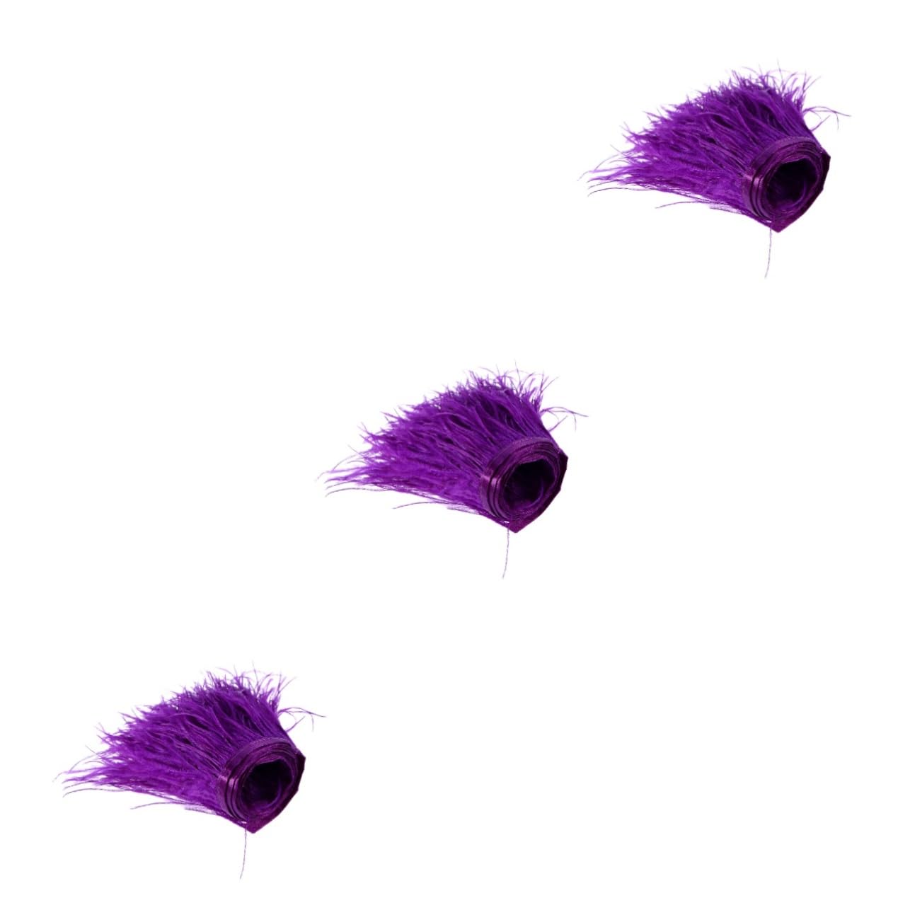 SEWACC 3pièces Franges De Plumes Autruche Violettes De Mètres Pour Couture De Robes Décoration Et Costumes Élégants Accessoire Parfait Pour Mariages Et Fêtes