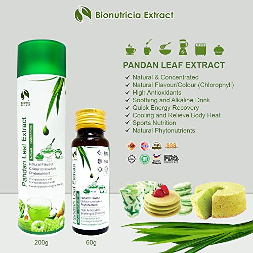 Standardized Plant Extract Vanilla Of The East, Natural Asian Gourmet Baking Ingredient, Natural Flavor, Natural Color Chlorophyll Of Pandan Leaf Extract Concentrate For Bakery & Beverage (1000G) #TOP7