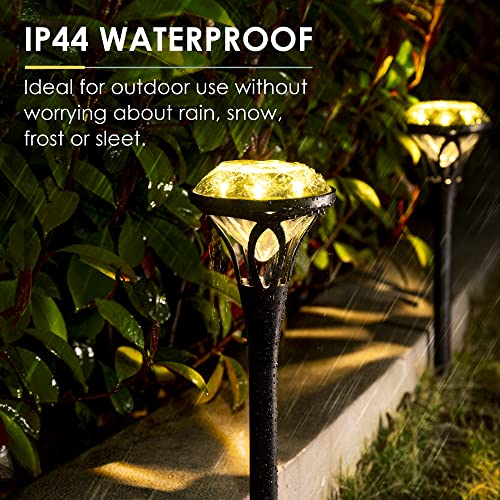 Solpex Diamond Solar Lights Outdoor Waterproof, 8 Pack Bright Solar Pathway Lights, Dusk To Dawn Garden Lights 5 Led Beads, Solar Powered Auto On/Off Landscape Lighting For Yard Walkway Driveway #TOP5