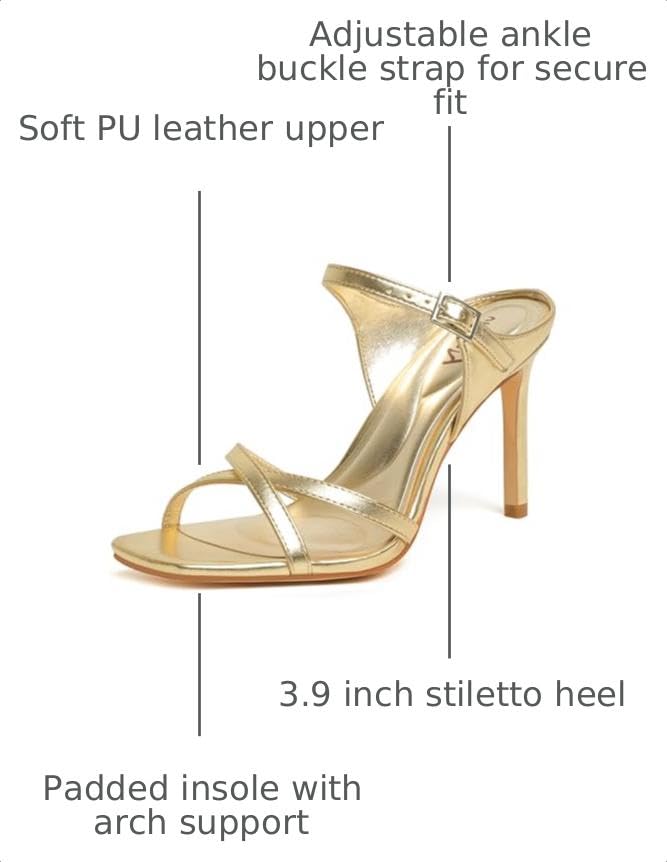 Image of vivianly Sandlas Heels for Women Dressy Stiletto 3.9In Heeled Mule Slip on