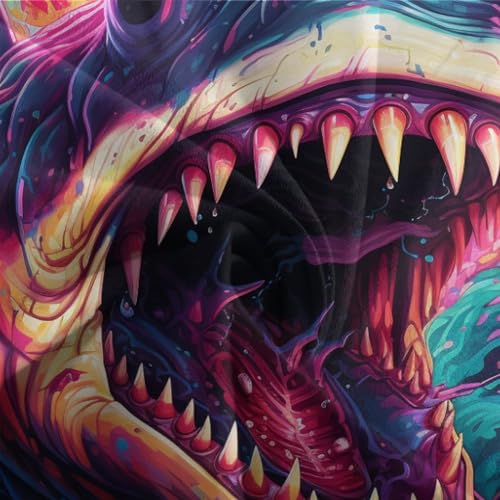 Housse de couette en microfibre douce motif requin 3D avec fermeture éclair