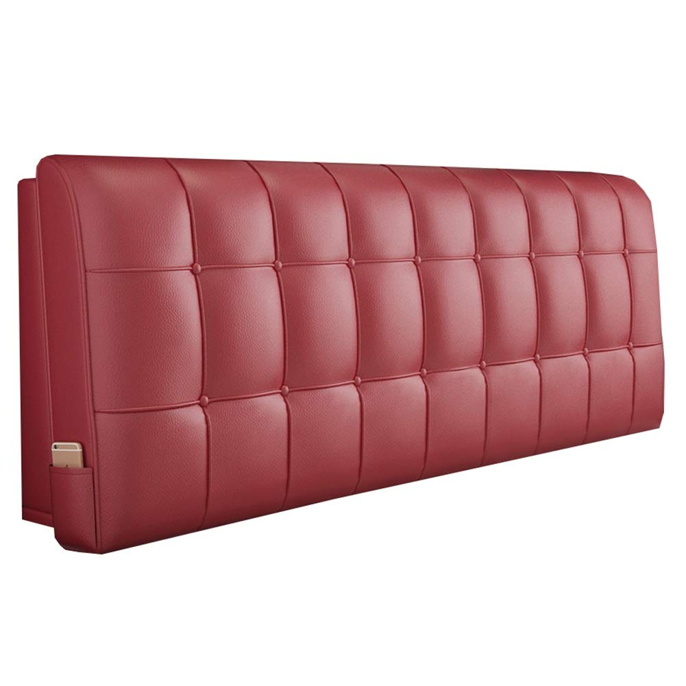 LXLIGHTS Back Wedge Headboard Bedside Cushions Big Backrest, Antifouling Wear-Resistant Lumbar Support Pad Reading Pillow (Color : Red, Size : with headboard-150cm)