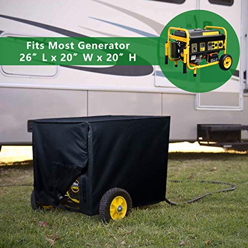 Forestchill Waterproof Generator Cover, 26 x 20 x 20 inch Heavy Duty Universal Portable Generator Cover for Most Generators 3000 to 5000 Watt, Black
