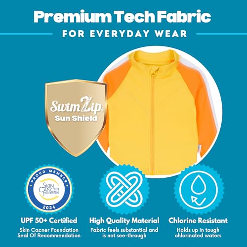 Image of SwimZip Boys' Long Sleeve Rash Guard & Swim Shorts Set - UPF 50+ Sun Protection