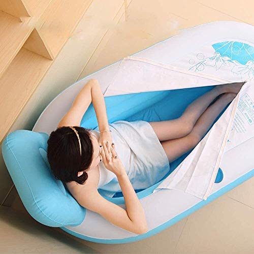 PP Bathtub-inflatable Bathtub Tub Adult Household Bathing Bucket Children Swimming Pool Folding Bath Barrel Female Portable Adult Bathing Hall Bathtub (Color : B, Size : Small)