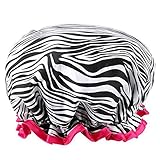 1 gorro de ducha con borde con volantes que cubre las orejas y banda elástica diseñada para mujeres que se bañan