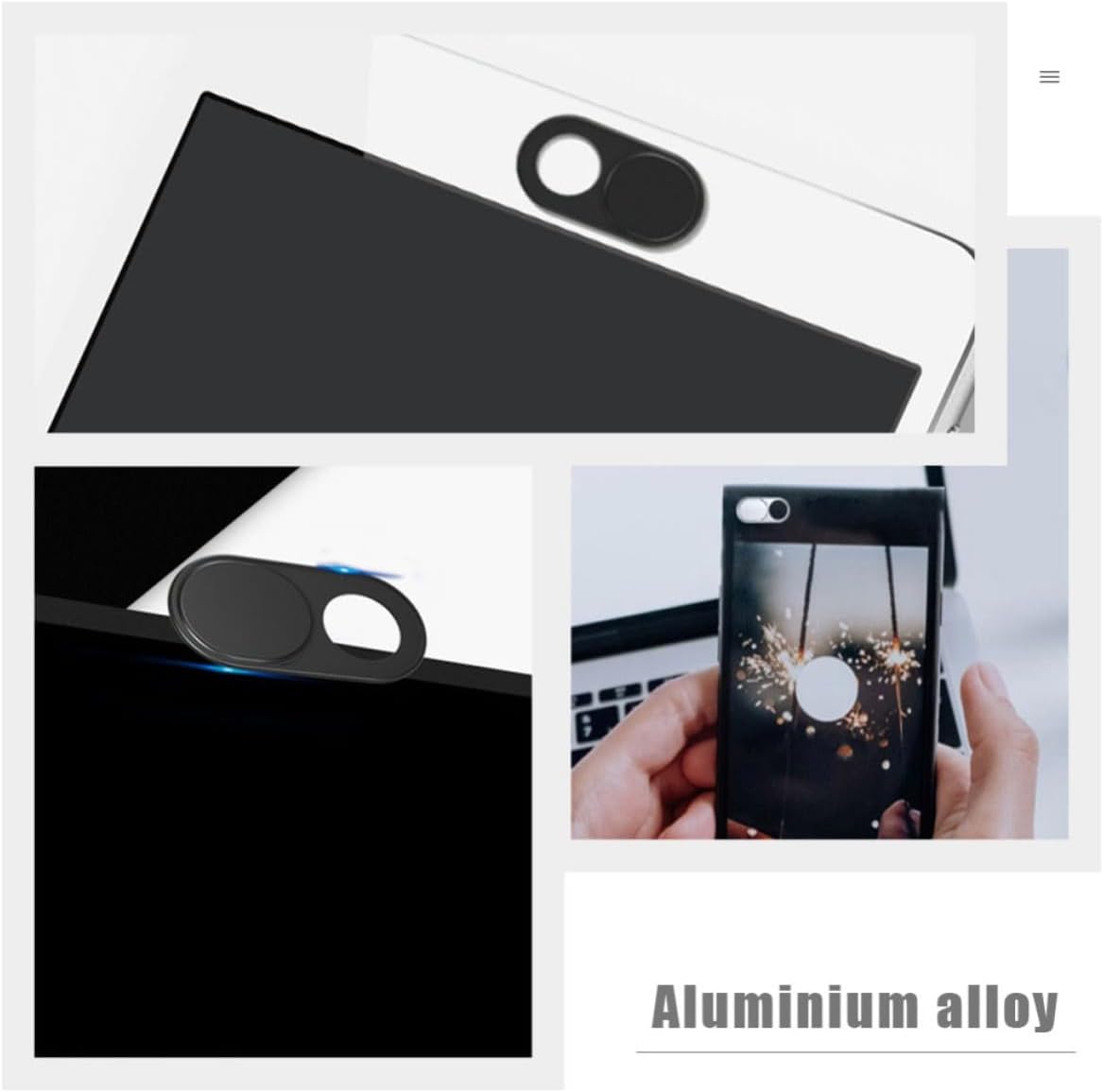3pcs Aluminium Alloy Webcam Privacy Cover Slider for Phone Camera Lens image 4