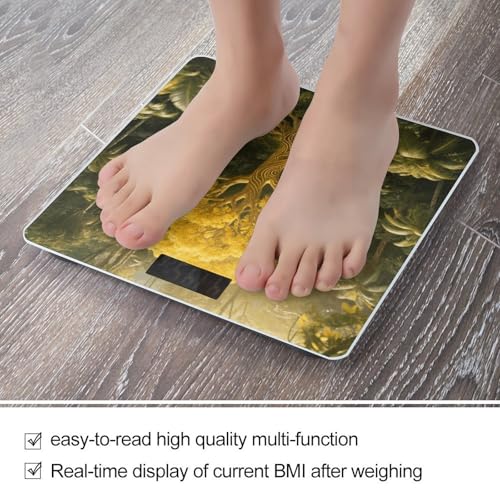 Báscula Digital de Baño con Diseño Árbol de la Vida Amarillo miniatura 5