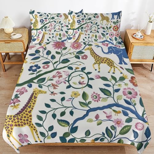 Juego de ropa de cama con león y elefante de microfibra suave 2