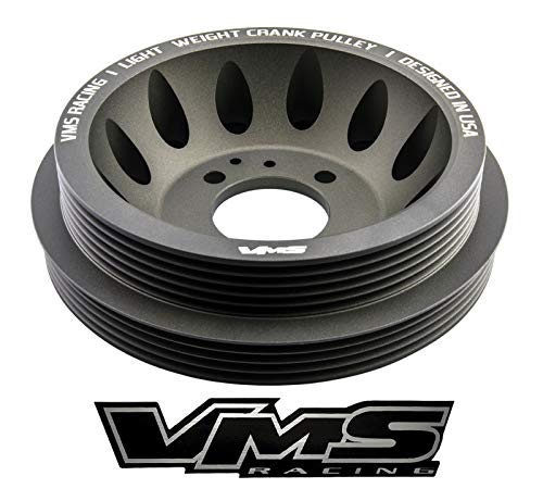 VMS RACING 94-97 Light Weight Billet Aluminum Crankshaft CRANK PULLEY Compatible with Mazda Miata MX5 1994-1997 1.8L BP-ZE Engines ONLY OEM SIZE (uses same belts)
