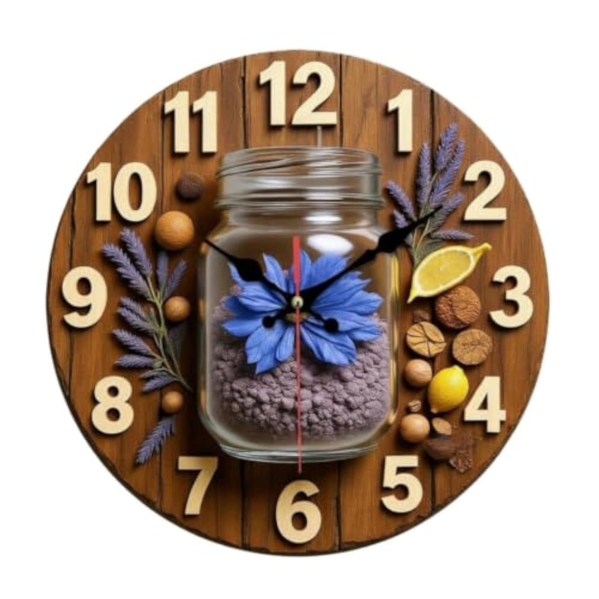 Nordic Design Kitchen Herb Wall Clock