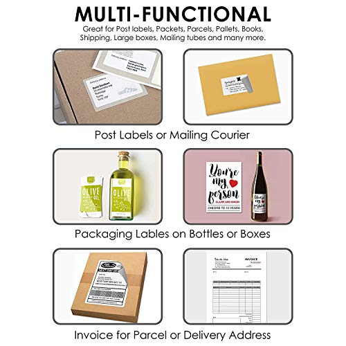 A4 Aufkleber Papier,20 Blatt Weiß Hochglanzpapier Aufkleber Etiketten Selbstklebendes Etikett Druckpapier,Klebriges bedruckbares Aufkleberpapier für Laserdrucker