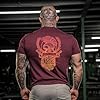 GYMTIER Spartan Forged - Crest - Men's Gym T-Shirt Bodybuilding Training Workout Lifting Top Clothing, Maroon, XXL #1